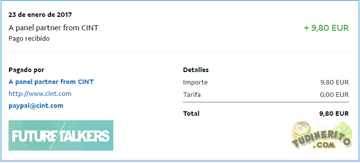 10 euros he ganado en esta web de encuestas 10 euros