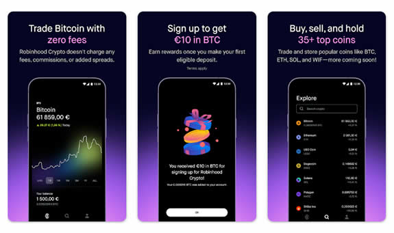 La app de Robinhood Crypto