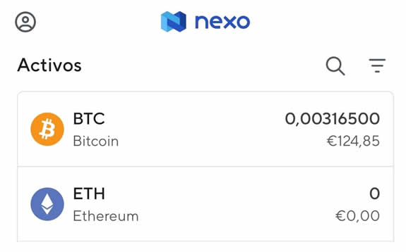 Mis bitcoin en Nexo