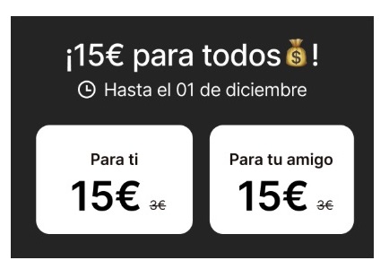 15€ hasta el 1 de diciembre