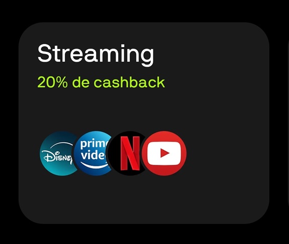 20% de cashback por streaming