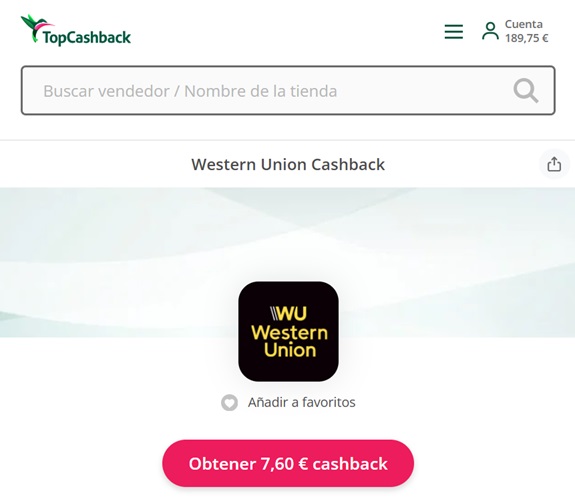 Cashback de Western Union