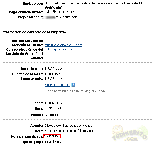 Clicksia pago paypal