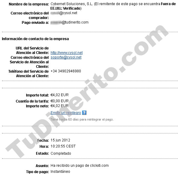 Clickxti paypal