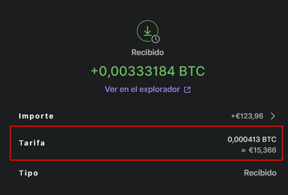 Comisiones BTC