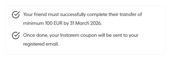 Condiciones de la promo de Instarem