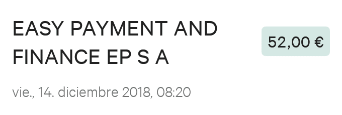 Extracto bancario del pago recibido de GOIN pago