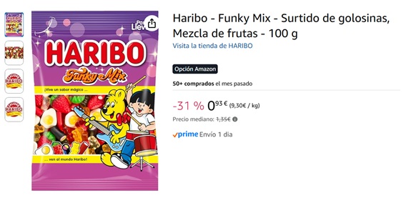 Gominolas a 1€ en Amazon