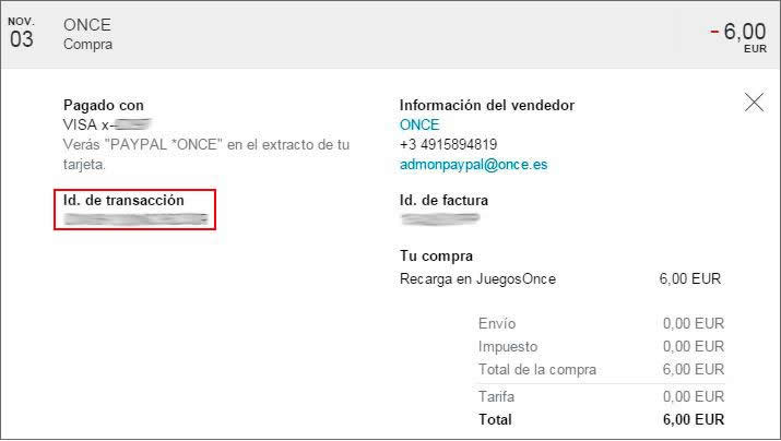 ID de la transacción id-compra