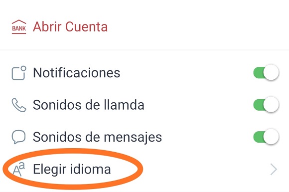 elegir idioma