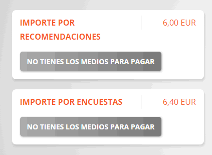 Importes por separado importes