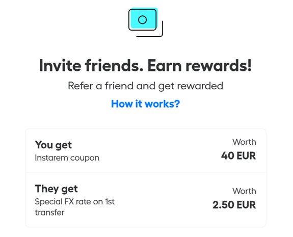 Invita amigos a Instarem y gana dinero