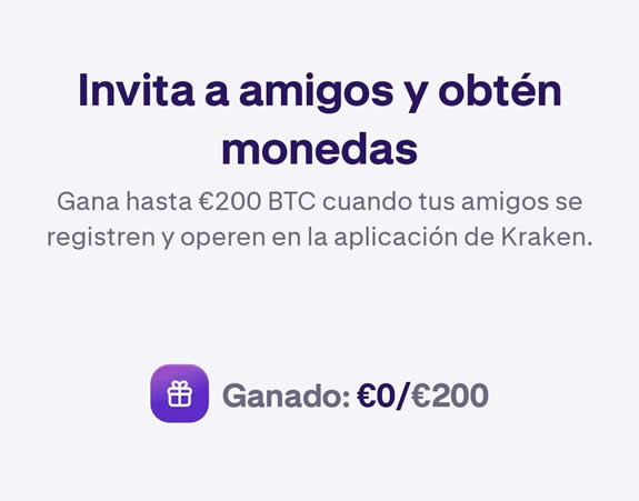 Gana hasta 200€ invitando amigos a Kraken