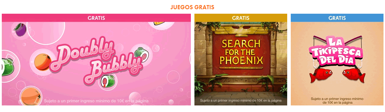 Juegos gratuitos disponibles