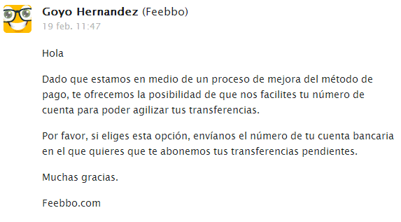 Mensaje de Goyo Hernandez mensaje-feebbo