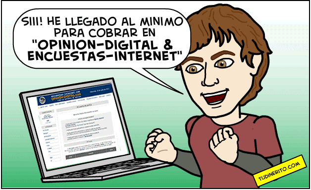 He llegado al mínimo para cobrar en otra web de encuestas minimo-conseguido
