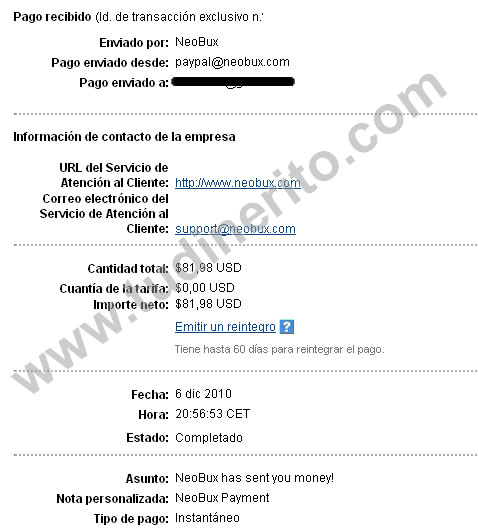 Pago de Neobux