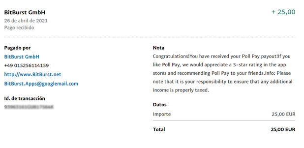 Pago abril 2021 poll pay