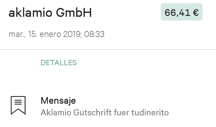 justificante Aklamio