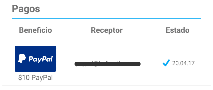 10 dólares ganados en GiftPanda pago giftpanda