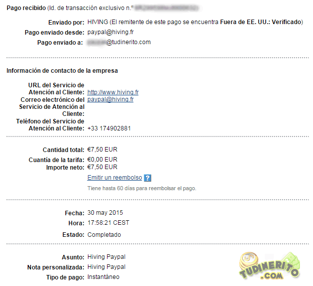 Comprobante de HIVING pago-hiving-2015