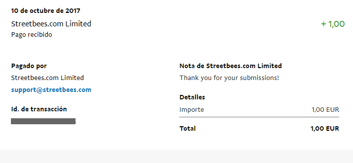 Encuesta hecha hoy y he cobrado hoy pago hoy