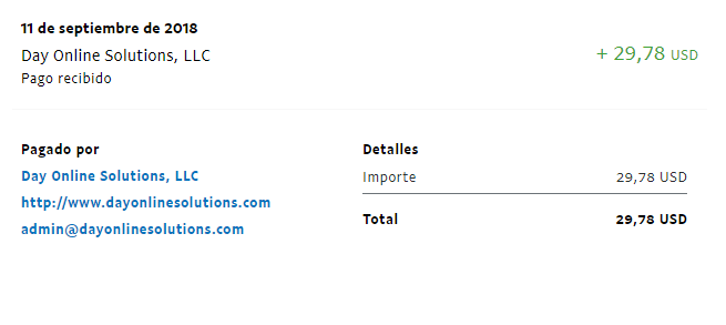 Prueba de pago de InstaGC Pago InstaGC