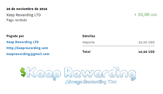Mi segundo pago: Esta vez he ganado 10 dólares segundo pago