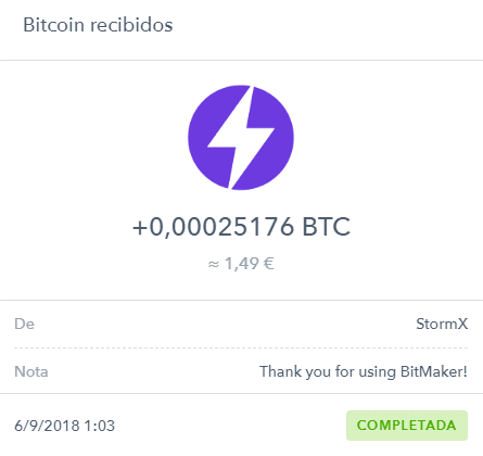 Prueba de pago de Storm Play Pago Storm Play