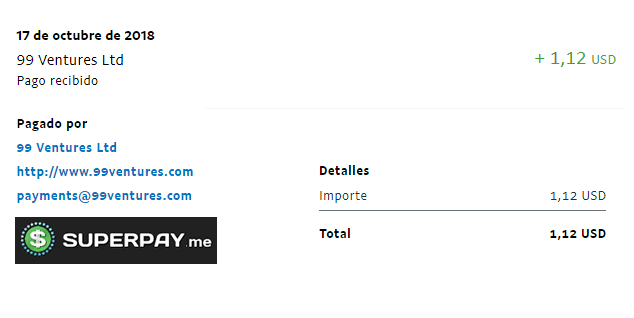 Mi primer pago en SuperPay comprobante