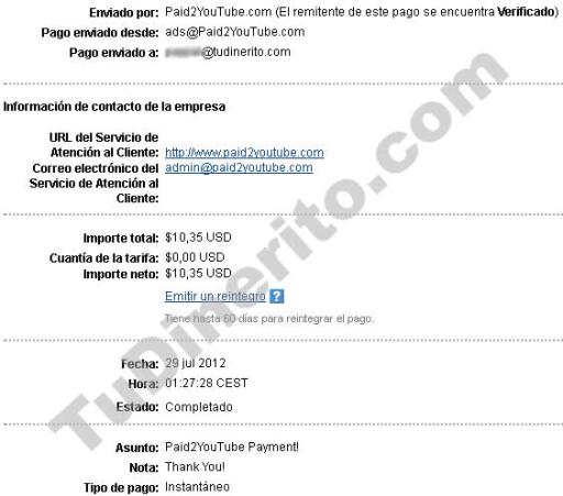 paid2youtube pago