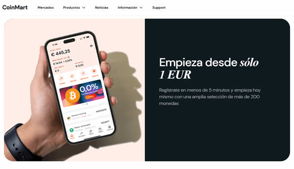 En CoinMart se puede empezar desde sólo 1€