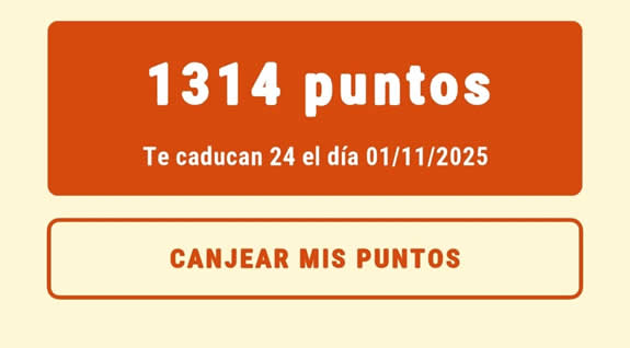 Puntos acumulados por un valor de 131€