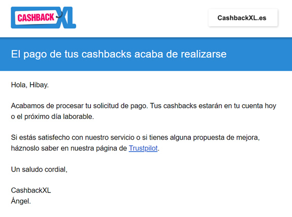 Solicitud de pago procesado