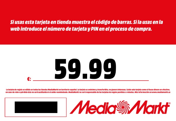 Vale de 59,99&euro; para MediaMarkt