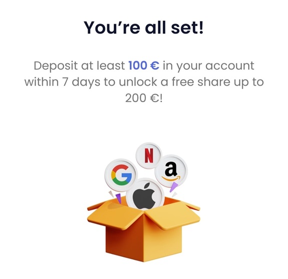 Deposita 100€ en wealthyhood y gana una acción