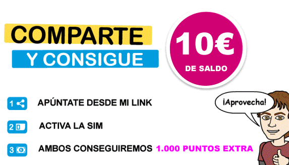 Consigue 10€ de saldo GRATIS 10€ de saldo gratis