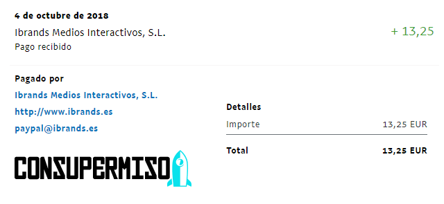 Recientemente he cobrado 13€ en ConSuPermiso 13€
