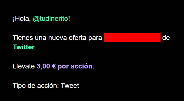 tres euros por publicar un tuit