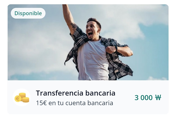 Transferencia de 15€ por canjear 3.000 puntos