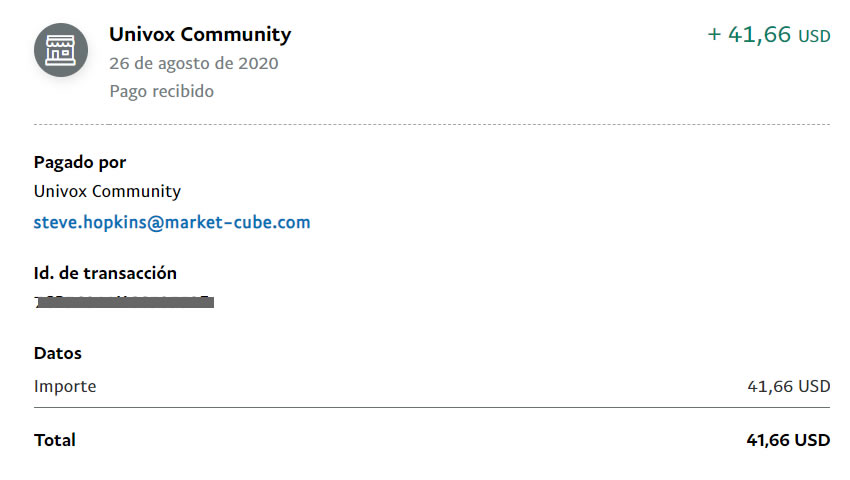 Acabo de cobrar 41$ en PayPal 41$