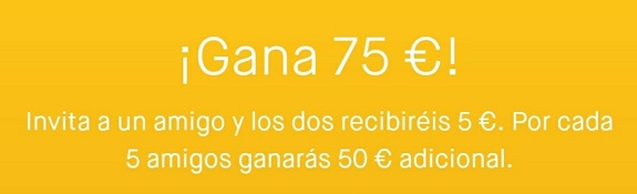 Gana hasta 75€ invitando amigos gana 75€