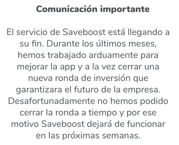 Comunicado Saveboost Comunicado Saveboost