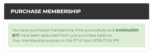 La membresía finalizará el 3 de abril duración membresía