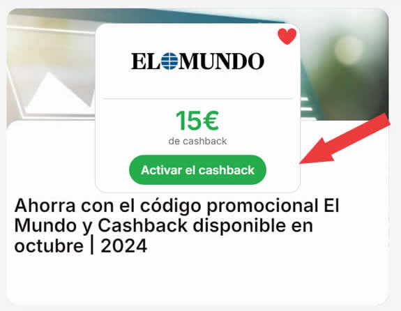 Activar cashback El Mundo