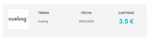 3,5€ ahorrados en un vueloi