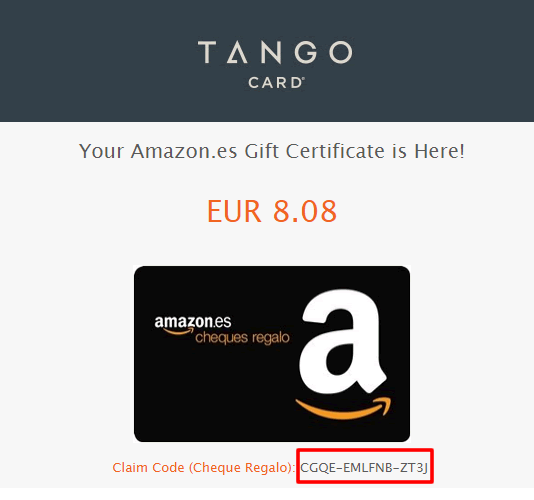 Amazon Tango Card