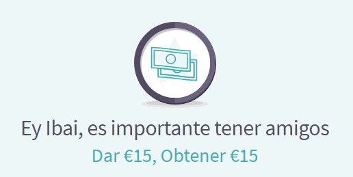 15€ por cada amigo invitado amigos