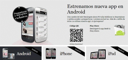 Imagen: App de Privalia para Android