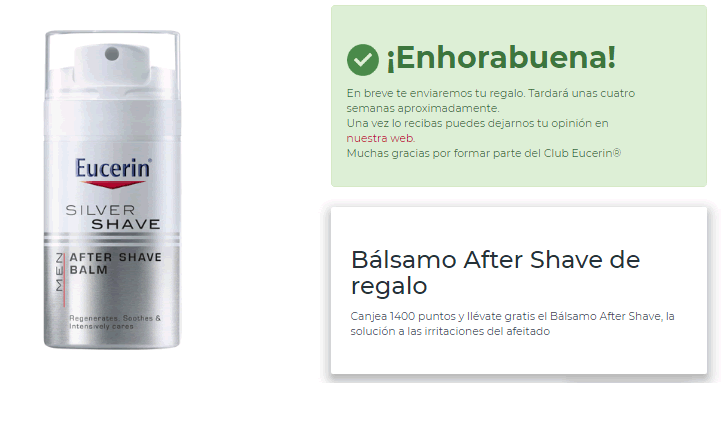 He conseguido un after shave gratis aftershave gratis